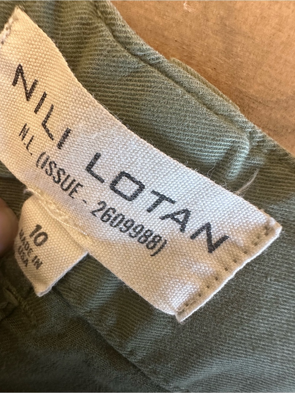Nili Lotan Cargo Pants Olive/Army Green Utility Pockets Relaxed Fit Womens 10 - Picture 2 of 11